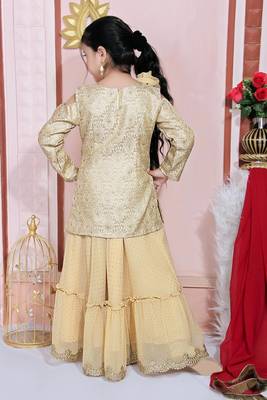 Beige embroidered georgette stitched lehenga 4
