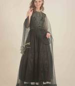  Anarkali dress with detailing of zari work with ruffle duppatta