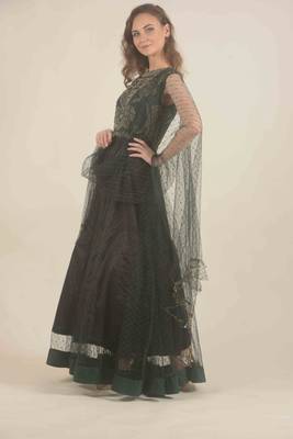  Anarkali dress with detailing of zari work with ruffle duppatta 2