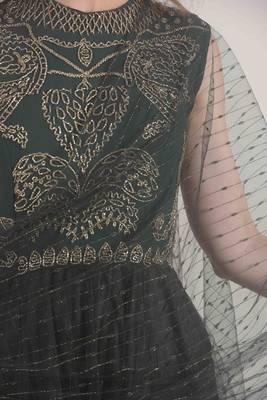  Anarkali dress with detailing of zari work with ruffle duppatta 5
