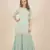 Rina Dhaka blue chikankari floral work deatil in kurta with flair slit pants