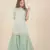 Rina Dhaka blue chikankari floral work deatil in kurta with flair slit pants