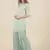 Rina Dhaka blue chikankari floral work deatil in kurta with flair slit pants