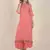 Rina Dhaka peach block print cotton kurta with flair pants