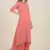 Rina Dhaka peach block print cotton kurta with flair pants