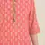 Rina Dhaka peach block print cotton kurta with flair pants