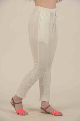  White  kurta with lace and bead detail work  with straight pants 6