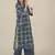 Rina Dhaka blue check half sleeve kurta with flair pants