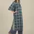 Rina Dhaka blue check half sleeve kurta with flair pants