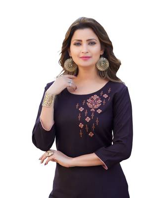 Black Cotton Straight Kurti 4