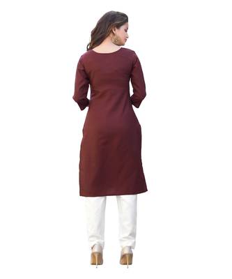 Brown Cotton Straight Kurti 5