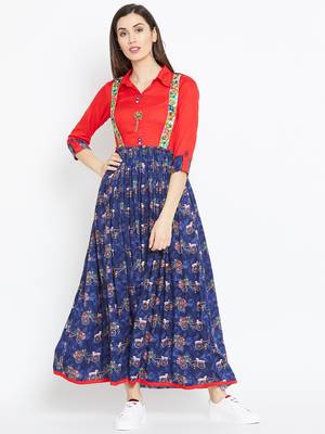 Multicolor
 printed rayon kurtas-and-kurtis 3
