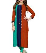Multicolor printed cotton ethnic-kurtis