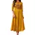 Yellow printed rayon ethnic-kurtis