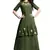 Green embroidered cotton ethnic-kurtis