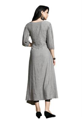 Grey embroidered cotton ethnic-kurtis 3