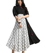 Black embroidered cotton ethnic-kurtis