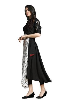 Black embroidered cotton ethnic-kurtis 2