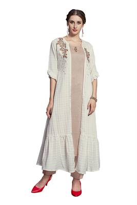 White embroidered crepe ethnic-kurtis 1