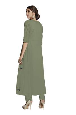 Green embroidered crepe ethnic-kurtis 4