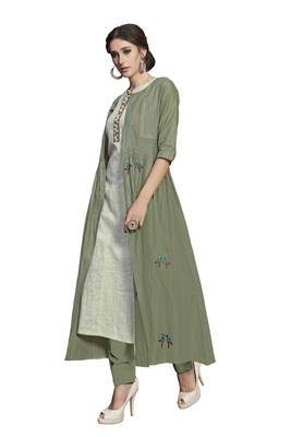 Green embroidered crepe ethnic-kurtis 5