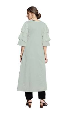 Light-grey embroidered crepe ethnic-kurtis 4
