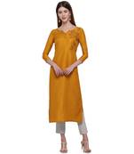 Gold printed cotton ethnic-kurtis