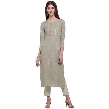 Grey printed cotton ethnic-kurtis 1