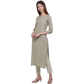 Grey printed cotton ethnic-kurtis 3