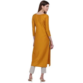 Gold printed cotton ethnic-kurtis 4