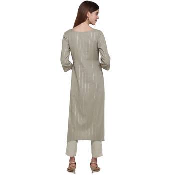 Grey printed cotton ethnic-kurtis 4