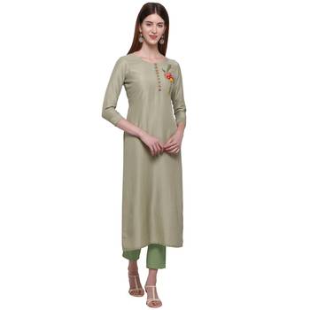 Beige printed cotton ethnic-kurtis 1
