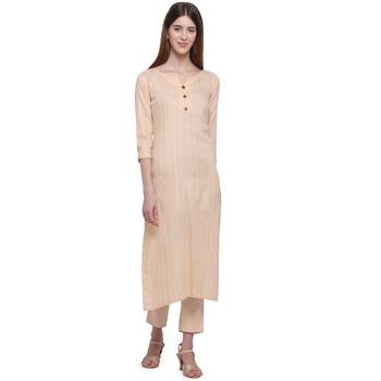Peach printed cotton ethnic-kurtis 2