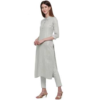 Off white printed cotton ethnic-kurtis 2
