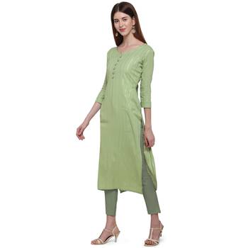 Green printed cotton ethnic-kurtis 2