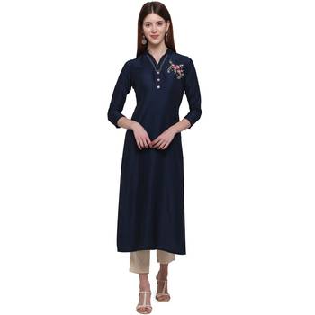 Blue printed cotton ethnic-kurtis 1