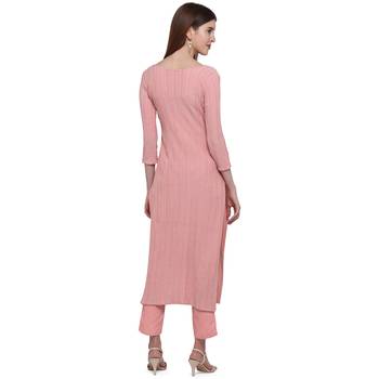 Peach printed cotton ethnic-kurtis 3