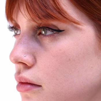 Silver Small Diamond nose-ring or Nose Pin 1
