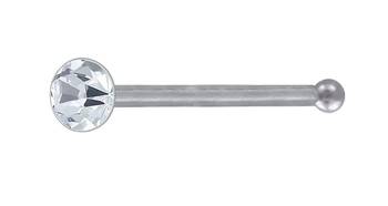 Silver Small Diamond nose-ring or Nose Pin 2