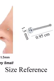 Silver Small Diamond nose-ring or Nose Pin