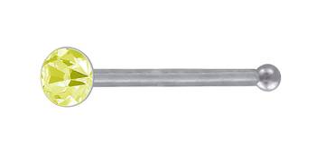Yellow Designer Classic Diamond Silver Plated Nose pin 2