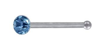 Blue Designer Classic Diamond Silver Plated Nose pin 1