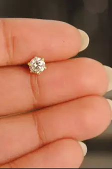 Designer Wedding Simple Gold Plated 6mm Diamond Nose Ring or Nose pin