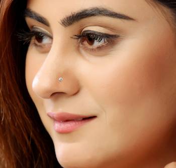 Designer Gold cubic zirconia nose ring or nose pin 1