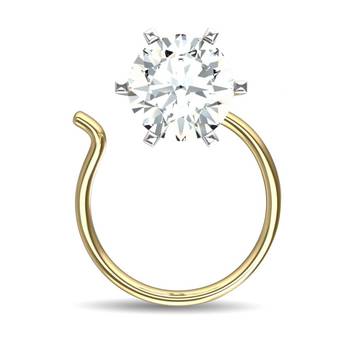 Designer Gold cubic zirconia nose ring or nose pin 2