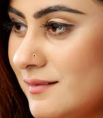 Classic Red Floral DImaond gold plated nose ring or nose pin