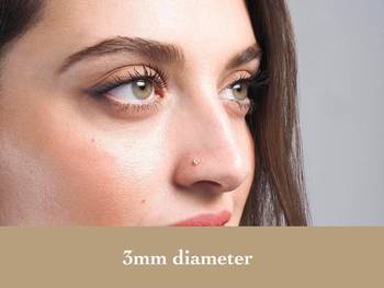 Designer Gold plated 3mm Diamond nose ring or nose pin 1
