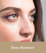 Designer Gold plated 3mm Diamond nose ring or nose pin
