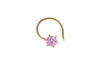 Pink Designer Classic Diamond Gold Plated Nose pin 2