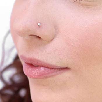 Gold Designer Classic Diamond Silver Plated Nose pin 1